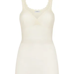 Lana Seta - Top taglio seno in lana e seta - B.co Lana