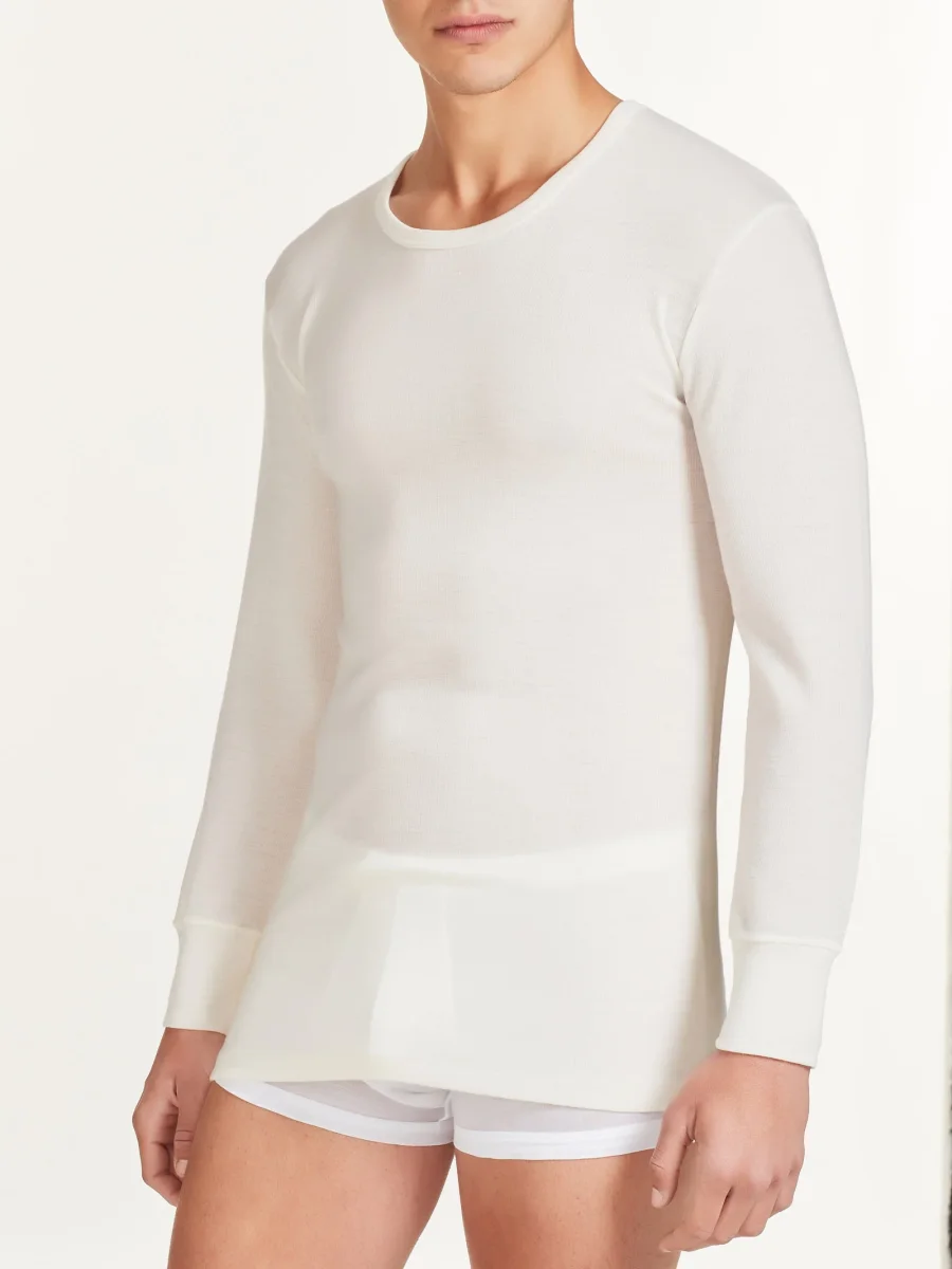 Merino Medium - Maglietta girocollo in lana di peso medio - B.co Lana - immagine 3