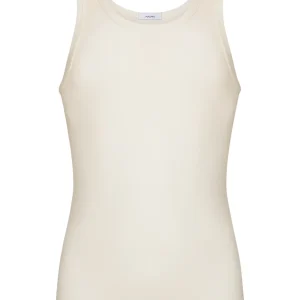 Sintonia luxury - Canottiera spalla larga lana fuori e cotone sulla pelle - B.co Lana