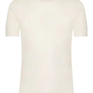 Sintonia luxury - Maglietta girocollo lana fuori e cotone sulla pelle - B.co Lana