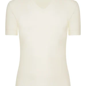 Sintonia luxury - Maglietta con scollo a V lana fuori e cotone sulla pelle - B.co Lana