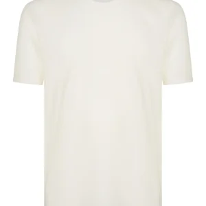 Sintonia - Maglietta girocollo in tessuto doubleface - B.co Lana