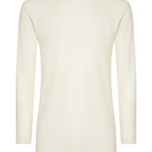 Sintonia - Maglietta girocollo in tessuto doubleface - B.co Lana