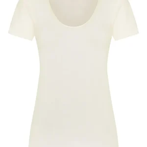 Sintonia - Maglietta a manica corta in tessuto doubleface - B.co Lana