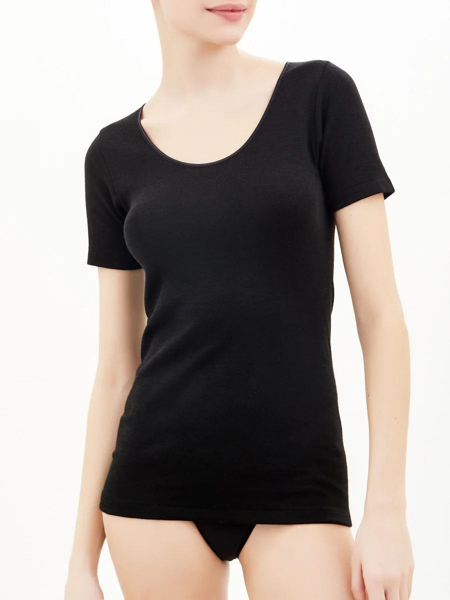 Sintonia - Maglietta a manica corta in tessuto doubleface - Nero - immagine 3