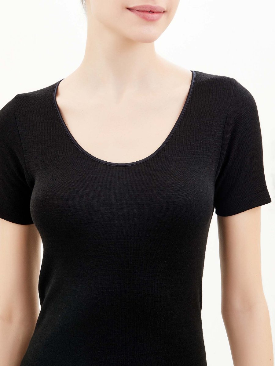 Sintonia - Maglietta a manica corta in tessuto doubleface - Nero - immagine 5