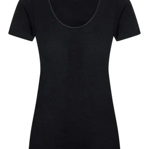 Sintonia - Maglietta a manica corta in tessuto doubleface - Nero