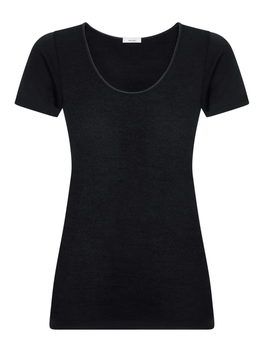 Sintonia - Maglietta a manica corta in tessuto doubleface - Nero - immagine 2