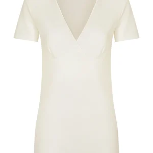 Sintonia - Maglietta comfort in tessuto doubleface - B.co Lana