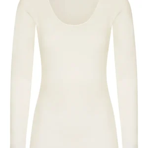 Sintonia - Maglietta a manica lunga in tessuto doubleface - B.co Lana