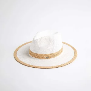 Cappello bianco e beige