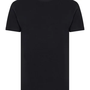 100% Cotton - Maglietta girocollo alto in cotone  - Nero Bipack