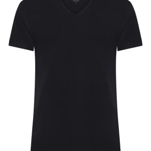 100% Cotton - Maglietta scollo a V in cotone  - Nero Bipack