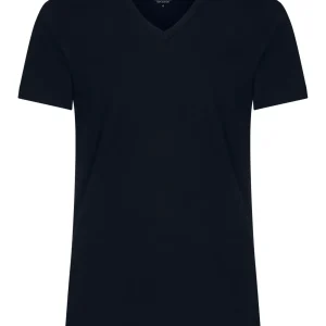 100% Cotton - Maglietta scollo a V in cotone  - Bleu Bipack