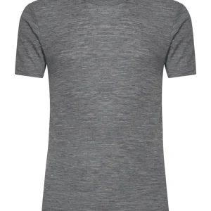 Maglietta girocollo in lana e seta - Vapore Mel.