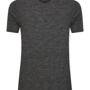 WSK - Maglietta scollo a V in lana e seta - Ardesia Mel.