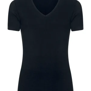 WSK - Maglietta scollo a V profondo in lana e seta - Bleu