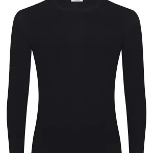 WSK - Maglietta girocollo in lana e seta - Nero