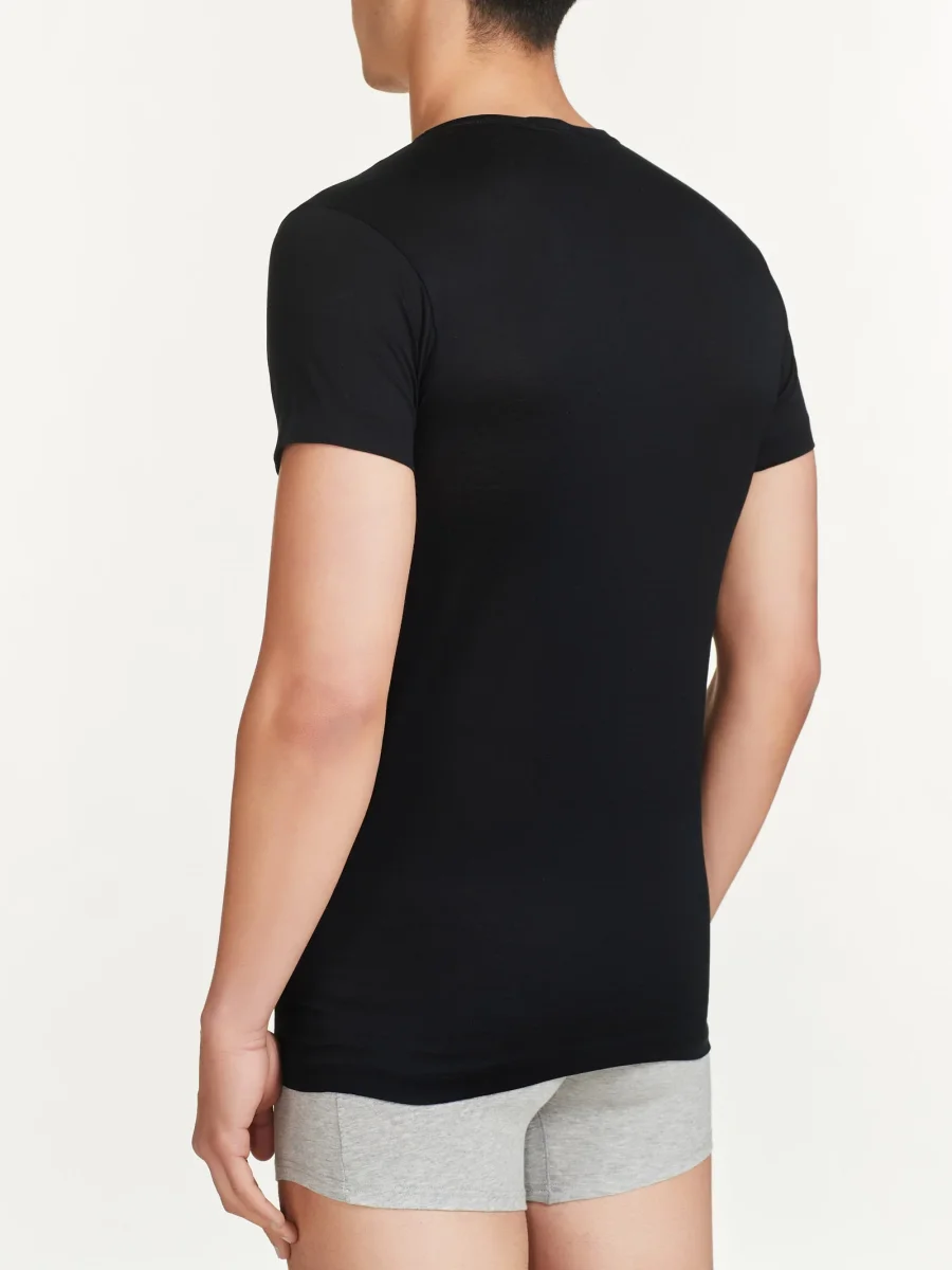Silkotton - Maglietta girocollo in cotone mercerizzato - Nero - immagine 4