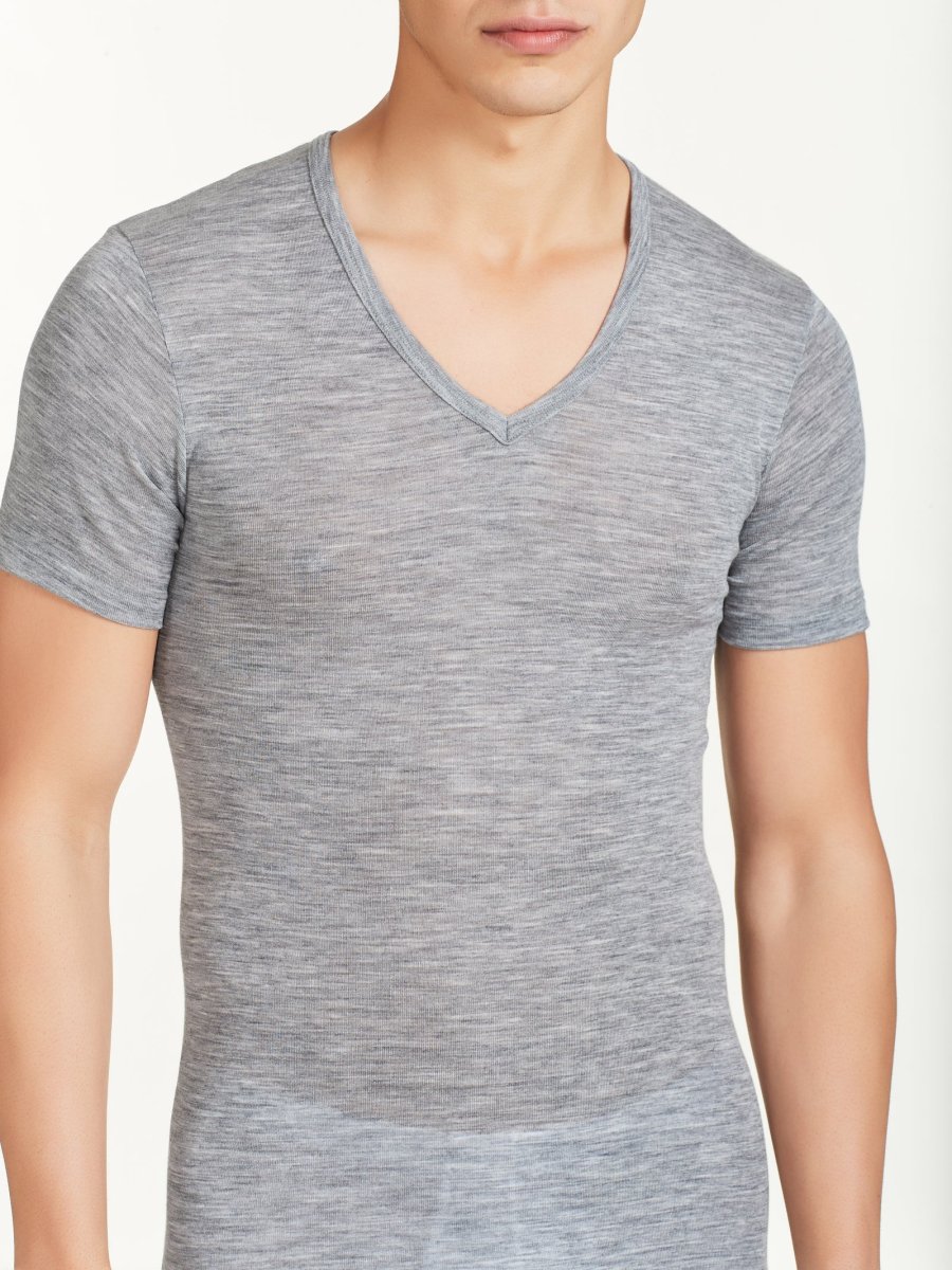 Wonderwool - Maglietta scollo a V in lana - Vapore Mel. - immagine 4