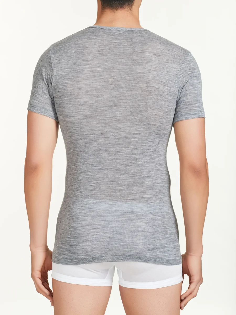 Wonderwool - Maglietta scollo a V in lana - Vapore Mel. - immagine 5