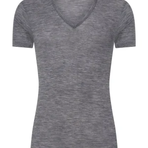 Wonderwool - Maglietta scollo a V in lana - Vapore Mel.