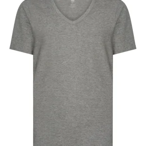 Interlock - Maglietta scollo a V in interlock di cotone - Argento Mel.