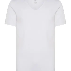 Interlock - Maglietta scollo a V in interlock di cotone - White