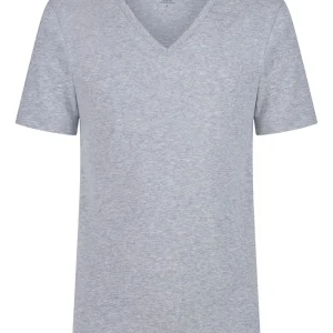 Dynamic - Maglietta scollo a V a manica corta in cotone elasticizzato - Argento Mel.Bipack