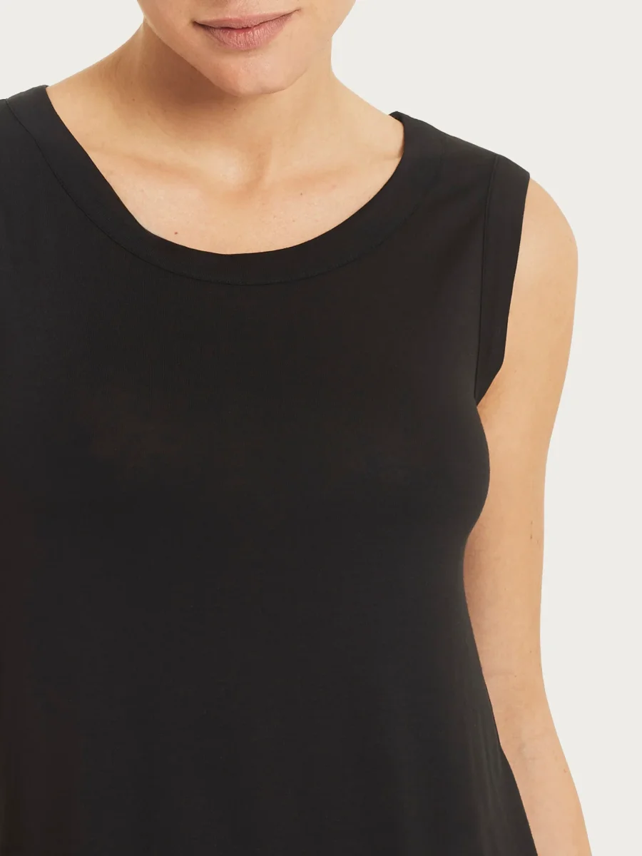Top a spalla larga in Viscosa Summer - Nero - immagine 4