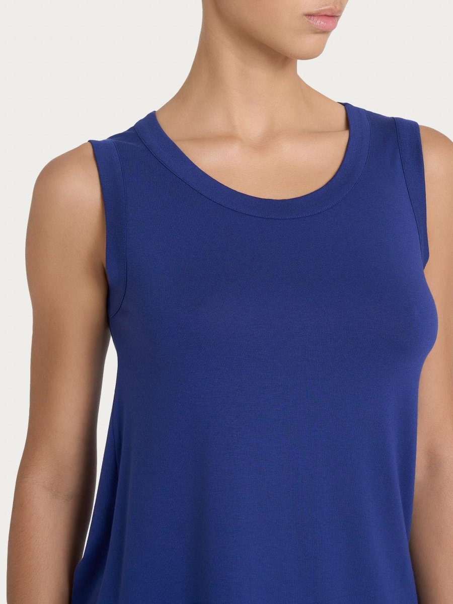 Top a spalla larga in Viscosa Summer - Blueberry - immagine 4