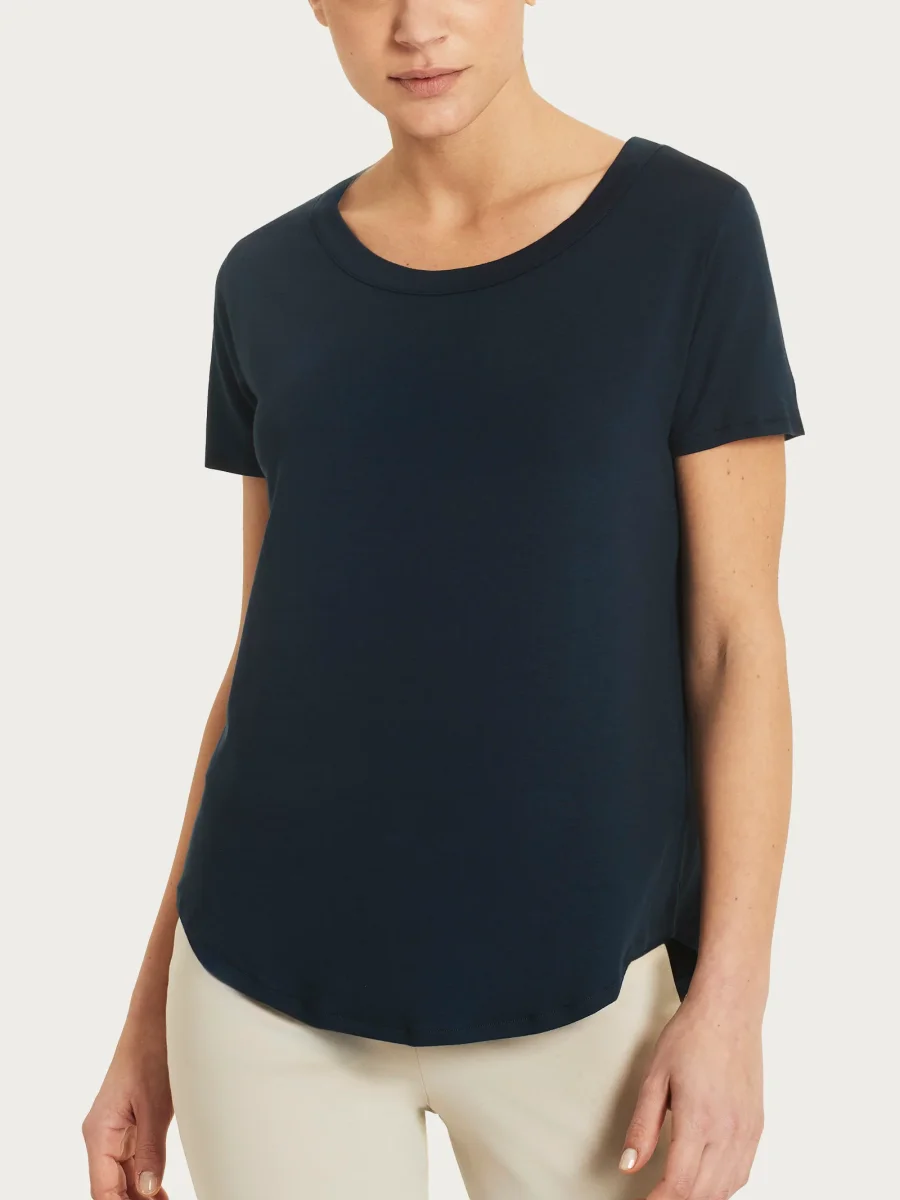 Maglietta a manica corta in Viscosa Summer - Bleu - immagine 2