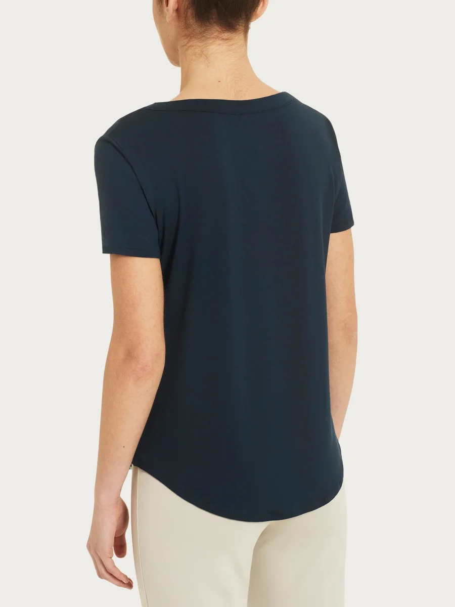 Maglietta a manica corta in Viscosa Summer - Bleu - immagine 3