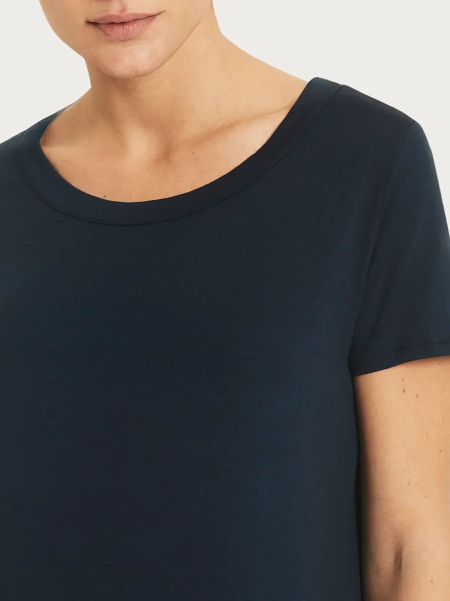 Maglietta a manica corta in Viscosa Summer - Bleu - immagine 4