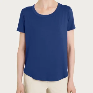 Maglietta a manica corta in Viscosa Summer - Blueberry