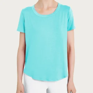 Maglietta a manica corta in Viscosa Summer - Pool Blue