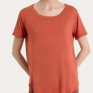 Maglietta a manica corta in Viscosa Summer - Burnt Brick