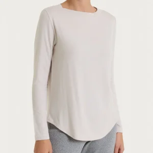 Maglietta con collo a barchetta in Eco Viscosa - Champignon