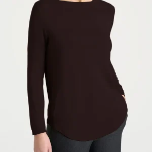 Maglietta con collo a barchetta in Eco Viscosa - Chocolate Torte