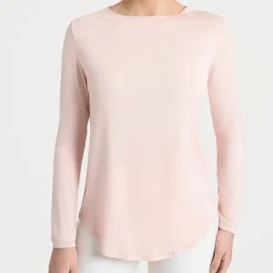 Maglietta con collo a barchetta in Eco Viscosa - Cameo Rose