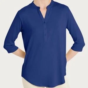 Maglietta a manica 3/4 in Viscosa Summer - Blueberry