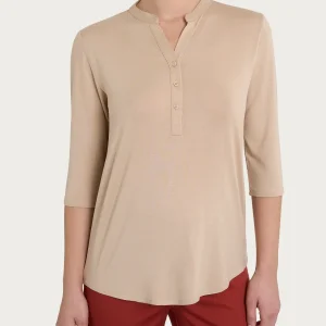 Maglietta a manica 3/4 in Viscosa Summer - Irish Cream