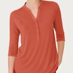 Maglietta a manica 3/4 in Viscosa Summer - Burnt Brick