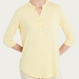 Maglietta a manica 3/4 in Viscosa Summer - Pale Banana