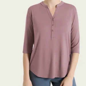 Maglietta a manica 3/4 in Viscosa Summer - Twilight Mauve