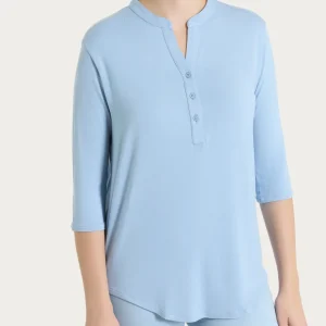 Maglietta a manica 3/4 in Viscosa Summer - Dusty Blue