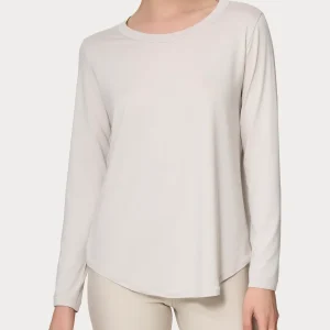 Maglietta girocollo con manica lunga in Eco Viscosa - Champignon