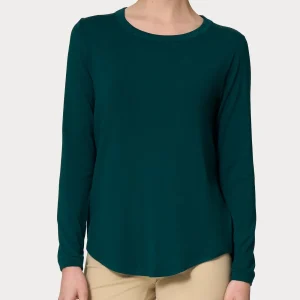 Maglietta girocollo con manica lunga in Eco Viscosa - Rain Forest