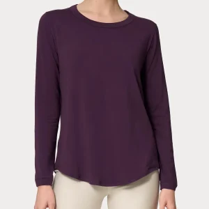 Maglietta girocollo con manica lunga in Eco Viscosa - Plum Perfect