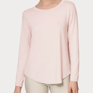 Maglietta girocollo con manica lunga in Eco Viscosa - Cameo Rose